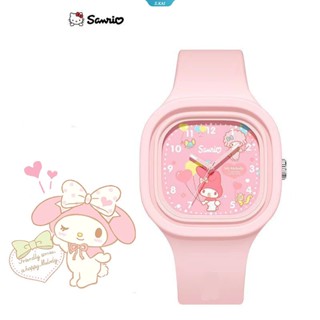 SANRIO นาฬิกาข้อมือ ซิลิกาเจล ลายการ์ตูน Hello Kitty Kuromi My Melody Cinnamoroll เหมาะกับของขวัญ สําหรับเด็กนักเรียน [ZK]