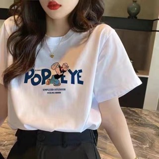 [พร้อมส่ง] เสื้อยืดแขนสั้นลําลอง พิมพ์ลายการ์ตูนน่ารัก ทรงหลวม เข้ากับทุกการแต่งกาย แฟชั่นฤดูร้อน สําหรับผู้หญิง