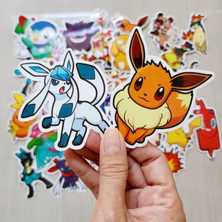 สติ๊กเกอร์ การ์ตูน Pokemon โปเกมอน ปิกาจู ตัวใหญ่ ติดแน่น กันน้ำ (50ชิ้น) sticker