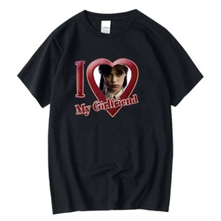 เสื้อยืด พิมพ์ลาย I Love My Girlfriend ขนาดใหญ่ สีดํา สําหรับผู้ชาย ไซซ์ 4XL 5XL 6XL