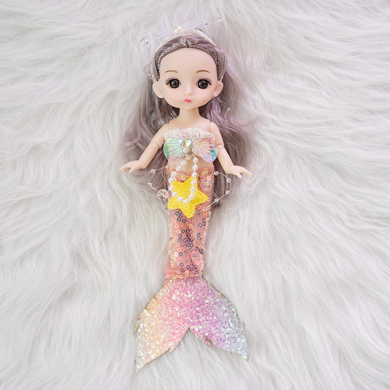 ตุ๊กตาเจ้าหญิงนางเงือก ขนาด 24 ซม. ของเล่นสําหรับเด็กผู้หญิง ราคา ถูกที่สุด ดีลบีเคเค แกลเลอรีภาพที่ 5