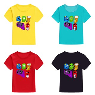 Mingyuan เสื้อยืดลําลอง แขนสั้น ทรงหลวม ลาย Rainbow Friends Chapter 2 Design 3 สําหรับเด็กทุกเพศ