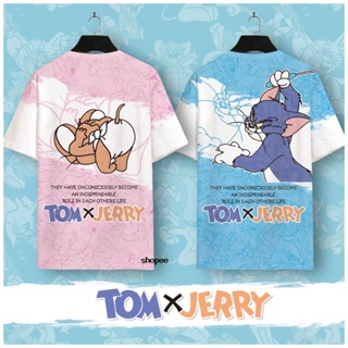 เสื้อยืดแขนสั้น แบบบาง พิมพ์ลายการ์ตูน TOM AND JERRY แบบแห้งเร็ว แฟชั่นฤดูร้อน สําหรับผู้ชาย