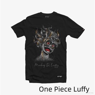 Ag เสื้อยืดแขนสั้น พิมพ์ลายการ์ตูน One Piece Monkey D Luffy สไตล์ฮาราจูกุ พลัสไซซ์ สําหรับเด็ก และผู้ใหญ่