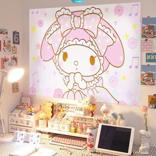 สติกเกอร์วอลเปเปอร์ ลายการ์ตูน Sanrio Girl Cinnamoroll Pochacco MyMelody DIY สําหรับติดตกแต่งผนังห้องนอน หอพัก