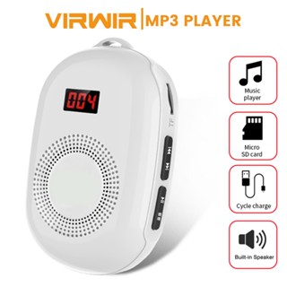  เครื่องเล่นเพลง HiFi MP3 ลําโพงในตัว HD แบบพกพา รองรับการ์ด TF สําหรับเล่นกีฬา วิ่ง