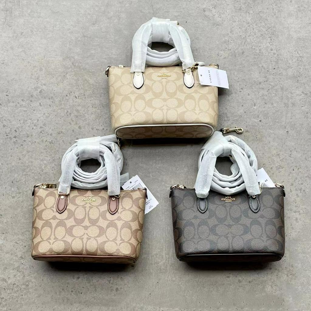 Ladyes CH468 Gallery หนังวัวสามสี + Pvc Mini Tote Bag กระเป๋าสะพายไหล่เดียวกระเป๋าสะพายข้าง