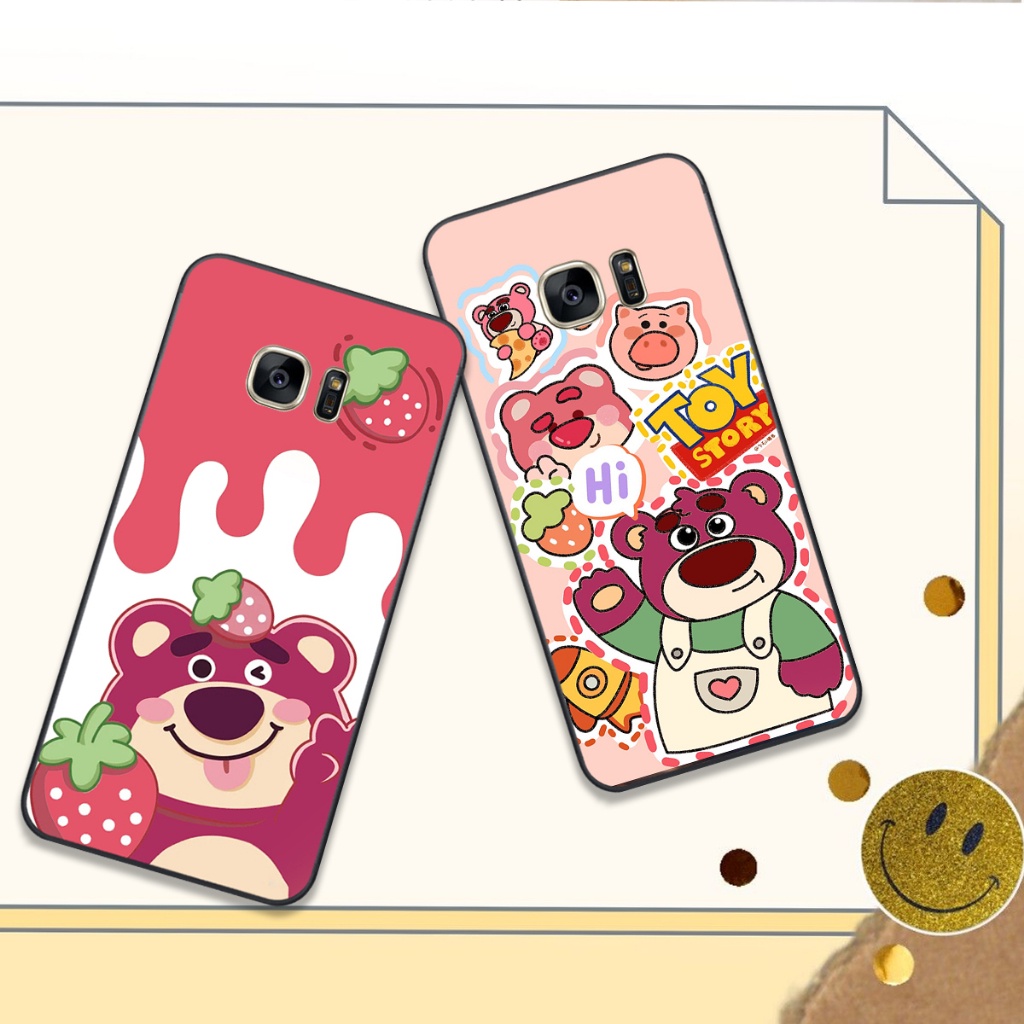 Samsung S6 / S6 Edge / S7 / Samsung S7 Edge / Note 5 Case With Strawberry Bear Pattern, สวยสีชมพู Loso Bear, น ่ ารักเทรนด ์ ร ้ อน