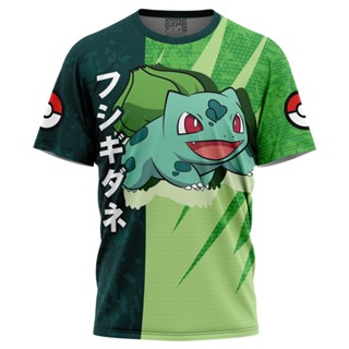 เสื้อยืด พิมพ์ลายโปเกม่อน Bulbasaur Attack