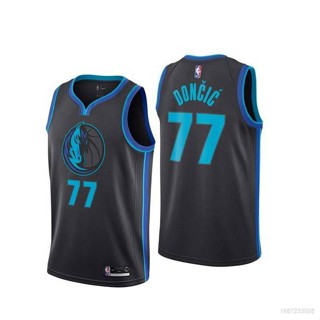 เสื้อกีฬาแขนกุด ลายทีม NBA Jersey Dallas Mavericks No.77 Luka Doncic พลัสไซซ์