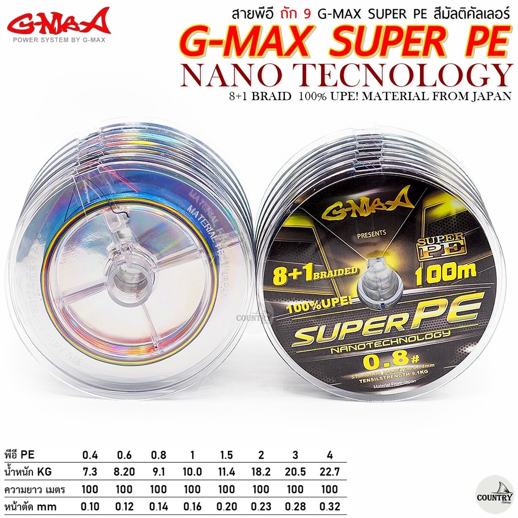 สายพีอี G-MAX SUPER PE X9 100M สีมัลติคัลเลอร์ รูปที่ 7