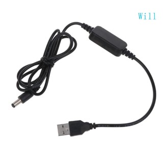 Will สายเคเบิลอะแดปเตอร์แปลง USB DC 5V เป็น DC 12V 5 5x2 1 มม. ตัวผู้ สําหรับกล้อง