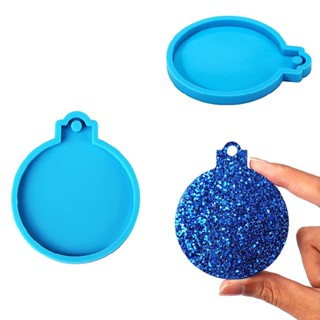 New 1 Set Round Pendant Epoxy Resin Mold Christmas Ornaments Silicone Mold