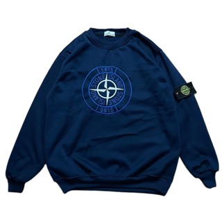 เสื้อแจ็กเก็ตกันหนาว คอกลม ปักลาย STONE ISLAND NAVY