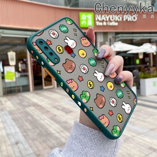 เคสซิลิโคนนิ่ม แบบใส ขอบสี่เหลี่ยม กันกระแทก ลายการ์ตูนสัตว์ สําหรับ Samsung A20s