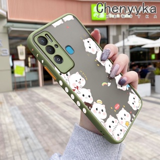 สําหรับ Tecno Pova 3 Pova Neo เคสการ์ตูนแมวน่ารัก บาง ฝ้า ดีไซน์ใหม่ กันกระแทก เคสโทรศัพท์แข็ง แฟชั่น ขอบซิลิโคน ฝาครอบป้องกัน