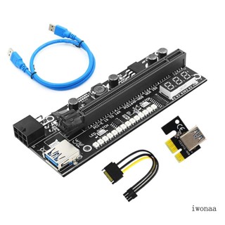 Iwo สายเคเบิลต่อขยาย PCI-E 1x เป็น 16x USB 3 0 พร้อมอะแดปเตอร์เซนเซอร์ Tem PCI-E