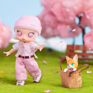 ฟิกเกอร์ POPMART POPMART Molly Spring Cherry Blossom BJD เหมาะกับของขวัญวันเกิด ของเล่นสําหรับเด็ก