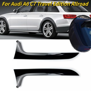 อะไหล่สปอยเลอร์ ABS สีดําเงา สําหรับ Audi A6 C7 Travel Edition Allroad Car Rear Window Side Spoiler 2012-2018