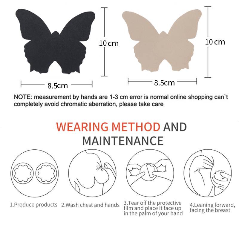 1/5/10 คู่ ผู้หญิง มองไม่เห็น เทปปิดหัวนม เปลือย ยกกระชับ ชุดชั้นใน สติกเกอร์หน้าอก กาว บรา - รูปที่ 4