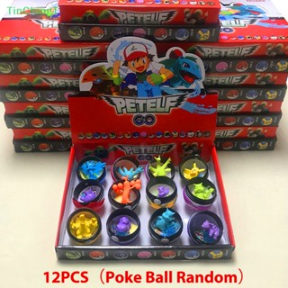 [TinChingT] โมเดลตุ๊กตาฟิกเกอร์ Pokemon Christmas Pokemon Game Poke Ball ของเล่นสําหรับเด็ก 12 ชิ้น