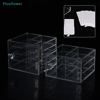 &lt;Plusflower&gt; กล่องอะคริลิคใส ลายกราฟฟิก สําหรับใส่จัดเก็บขนตาปลอม