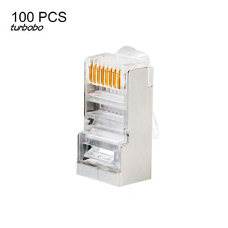 Turbobo หัวปลั๊กเครือข่าย RJ45 RJ-45 8P8C CAT6 100 ชิ้น