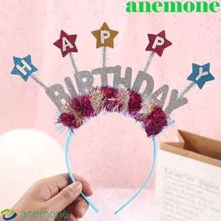 ANEMONE ที่คาดผม พิมพ์ลายตัวอักษร Happy Birthday แฟชั่นสําหรับผู้หญิง เหมาะกับงานปาร์ตี้วันเกิด