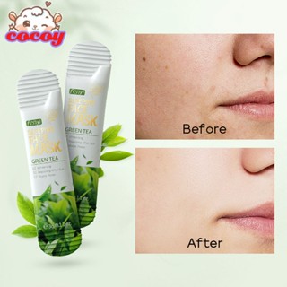 cocoy 1pc Green Tea Night Cream ปลอบประโลมผิวซ่อมแซมผิวที่เสียหายมาสก์หน้านอนหลับ