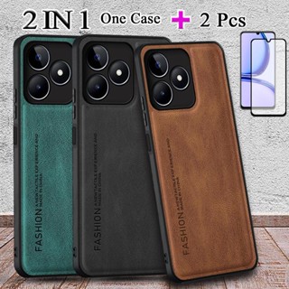 2 IN 1 เคสโทรศัพท์มือถือหนัง เซรามิก ทรงโค้ง หรูหรา สําหรับ Realme C53 Realme Nazro N53