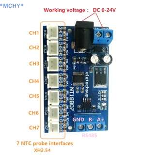 Mchy&gt; ใหม่ โมดูลเซนเซอร์อุณหภูมิเทอร์มิสเตอร์ 7CH DC 12V RS485 NTC Modbus Rtu B3950