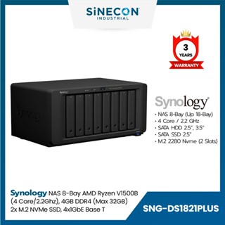 Synology ซินโนโลยี รุ่น DS1821PLUS อุปกรณ์จัดเก็บข้อมูลบนเครือข่าย NAS 8-bay DiskStation (up to 18-bay)