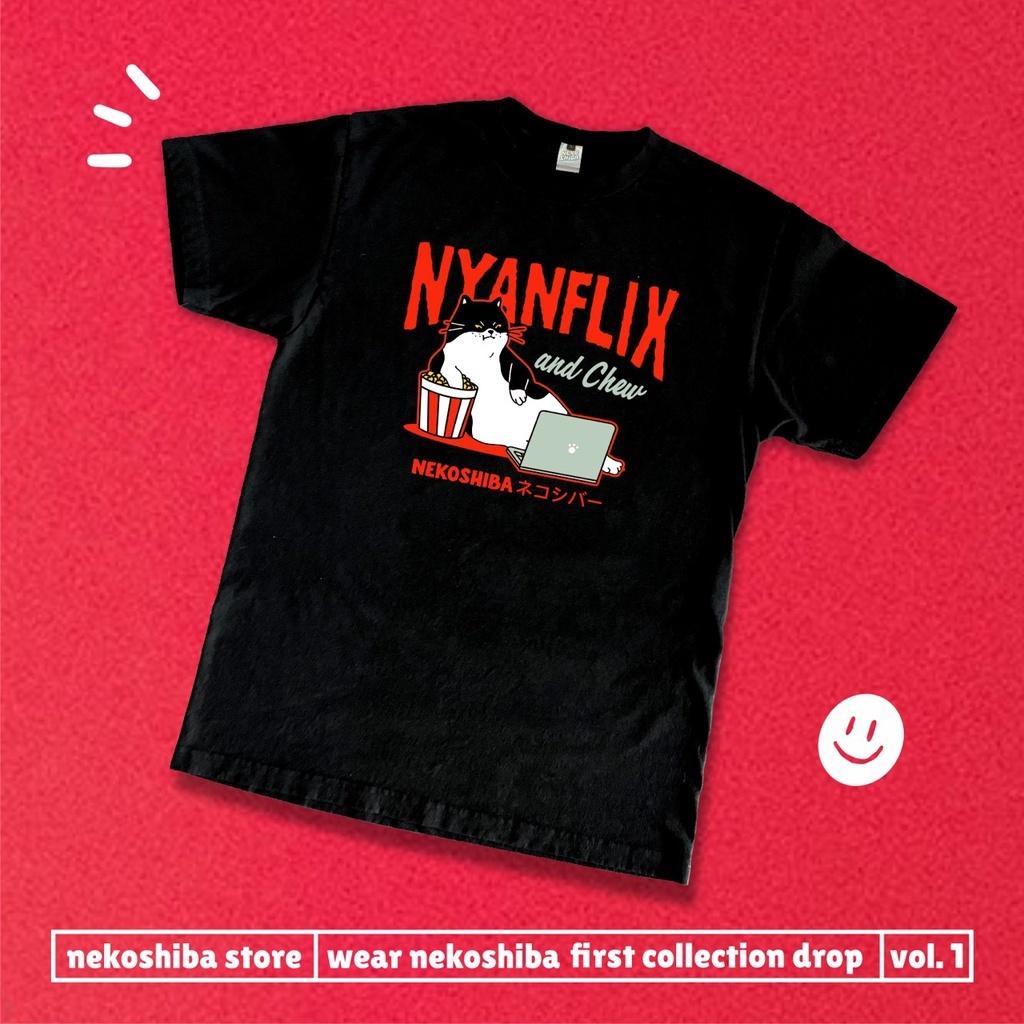 การออกแบบเดิมNekoshiba - เสื้อยืด Neko Nyanflix