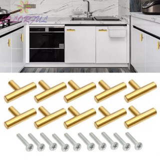 【COLORFUL】Handle Bars Kitchen Stainless Steel T Bar Handles 10 X Screws 10pcs 50mm Door