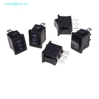 Remitglory สวิตช์โยกเปิด ปิด SPDT 3 Pin AC 6A 250V 10A 125V ขนาดเล็ก สีดํา 5 ชิ้น