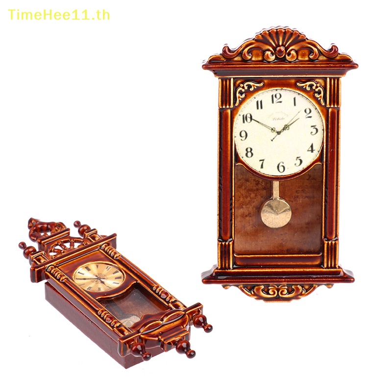 TimeHee 1:12 Dollhouse Miniature Wall Clock Miniaturas อุปกรณ์ตกแต่งบ้าน TH