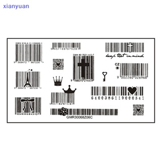 Xianyuan สติกเกอร์รอยสักชั่วคราว ลายบาร์โค้ด 3D สําหรับติดตกแต่งปาร์ตี้ 1 แผ่น XY