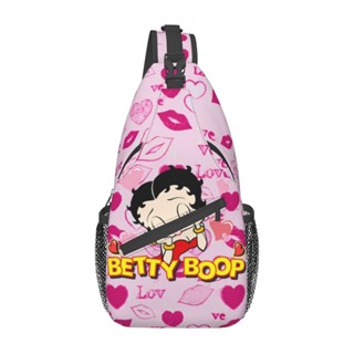 Betty Boop กระเป๋าคาดอก กระเป๋าสะพายไหล่ คาดลําตัว ขนาดเล็ก สําหรับผู้ชาย ผู้หญิง เหมาะกับการพกพาเดินทาง