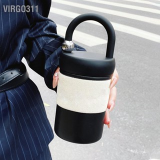  Virgo311 ถ้วยกาแฟถ้วยเดินทางความร้อน 400 มล. สแตนเลส Minimalist แบบพกพาจับร้อนและเย็นแก้วน้ำฉนวนสำหรับการเดินทางทุกวัน