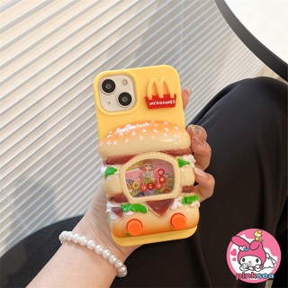 เคสโทรศัพท์มือถือซิลิโคน TPU กันกระแทก ลายแฮมเบอร์เกอร์ 3D สําหรับ iPhone 14 13 12 11 Pro Max