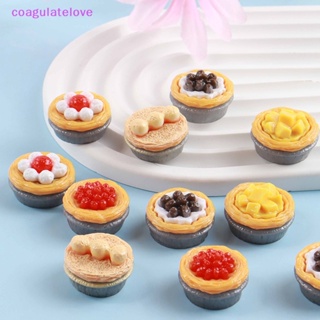 Coagulatelove โมเดลทาร์ตไข่จําลอง ขนาดมินิ สําหรับตกแต่งบ้านตุ๊กตา 1/12 5 ชิ้น [ขายดี]