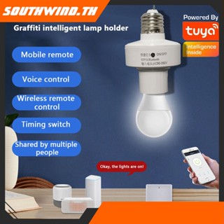 HOT！ Tuya WiFi Smart App Bulb Adapter E27 LED Smart Home Light Stand Base ผ่าน Alexa Google Home Voice Control