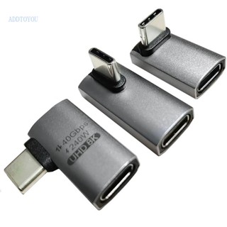 【3C】อะแดปเตอร์ปลั๊ก Uhd8k USB-C 40G 240W Type-C ตัวเมีย เป็นตัวผู้ 90 องศา