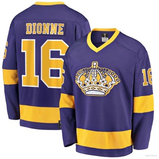 Yp2 NHL เสื้อยืดแขนยาว ลาย Los Angeles Kings Jersey Marcel Dionne สีม่วง พลัสไซซ์ PY2