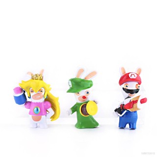 Eula โมเดลฟิกเกอร์ Mario x Rabbids Mario Luigi Peach ของขวัญ สําหรับตกแต่งบ้าน 3 ชิ้น