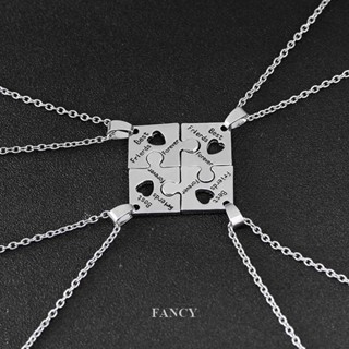 Fancy จี้สร้อยคอ รูปจิ๊กซอว์ Best Friends Forever BFF เครื่องประดับแฟชั่น 4 ชิ้น ต่อชุด