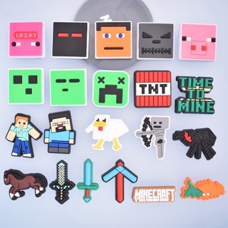 จี้รูปเป็ดผึ้งน่ารัก เหมาะกับผู้หญิง สําหรับตกแต่งรองเท้า Crocs Minecraft Sword Shoe Charms Pin Game Jibits Charm Box Jibitz Crocks