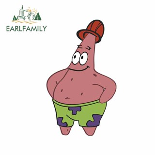 Earlfamily สติกเกอร์กันแดด ลาย Spongebob 13 ซม. x 8 ซม. สําหรับตกแต่งรถยนต์ DIY