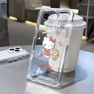 เคสโทรศัพท์มือถือนิ่ม ลายข้อความ Hello Kitty หมีน้อย รวมทุกอย่าง สําหรับ Iphone 711 1213 14Pro ENJG