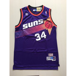 แว่นตากันแดด ลายนกฟินิกซ์ NBA Suns สําหรับผู้ชาย #34 เสื้อกีฬาแขนสั้น ลายทีม Charles Barkley สีม่วง สไตล์คลาสสิก 910746